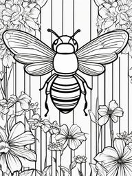 Bumble Bee Coloring Pages - Bumble Bee with stripes  simple coloring pages