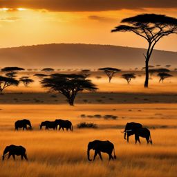 serengeti plains - convey the vast serengeti plains of africa, home to iconic wildlife and stunning landscapes. 