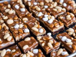 goo goo cluster, a southern candy bar with caramel, marshmallow, and peanuts. 