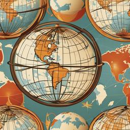 Globe clipart - globe with a map pattern  clipart