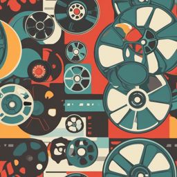 Film Reel Clipart - Film reel icon for video and cinema,  color vector clipart, minimal style