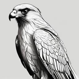 drawing of falcon  minimal rough scribbles,doodles,black and white