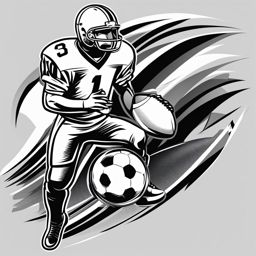 football clipart black and white - ready for a competitive game. 