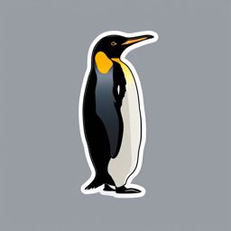 King Penguin Sticker - A regal king penguin standing tall, ,vector color sticker art,minimal