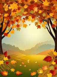 September clipart - autumn leaves turning colors in September  