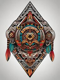 aztec chain tattoo  simple vector color tattoo