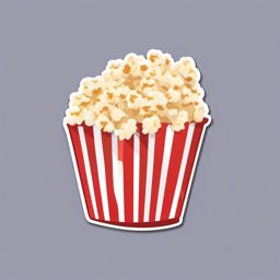 Popcorn Emoji Sticker - Movie night snack, , sticker vector art, minimalist design