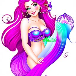 mermaid clipart - nerida, an alluring and enchanting mermaid. 