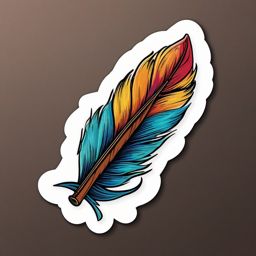 Writing Quill Sticker - Classic penmanship, ,vector color sticker art,minimal