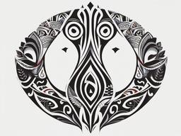 maori tatuaje  simple color tattoo,minimalist,white background