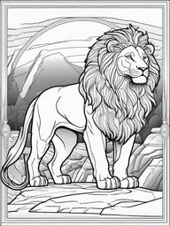 Nemean Lion Coloring Pages - Invulnerable Beast of Greek Legend  minimal black outline printable sheet, coloring page