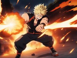 bakugou engages in a fiery clash with rivals. 