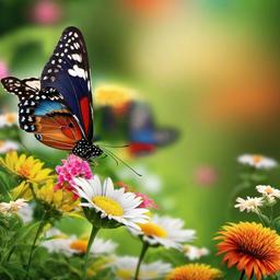 Butterfly Background Wallpaper - background with butterfly and flowers  