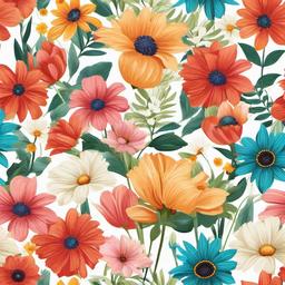 July clipart - summer flowers in bloom  clipart