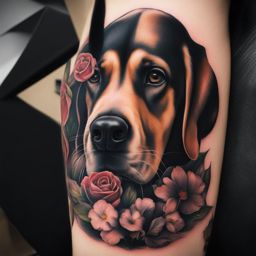 dog tattoo, honoring the loyalty and companionship of man's best friend. 