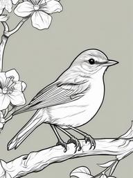 Vireo Coloring Pages - Small Greenish Songbird  minimal black outline printable sheet, coloring page