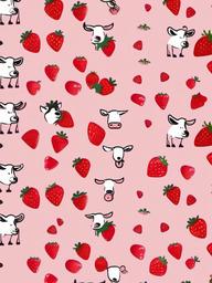 strawberry cow wallpaper aesthetic  ,mobile iphone background wallpaper