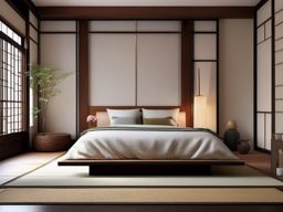 Japanese Zen Sleeping Space - Create a serene and minimalistic Japanese-inspired bedroom. , bedroom interior decor design ideas, multicoloured, photo realistic, hyper detail, high resolution,