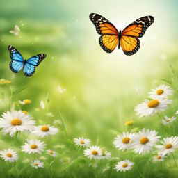 butterfly clipart transparent background in a meadow - showcasing graceful flight. 