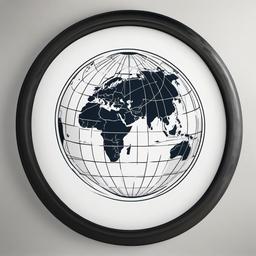 Tattoo of the World Globe - A tattoo depicting the entire world in globe form.  simple color tattoo design,white background