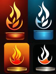 Flame clipart - flame icon for apps  vector clipart