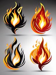 Fire clipart - Fire symbolizing energy and intensity,  color clipart, vector art