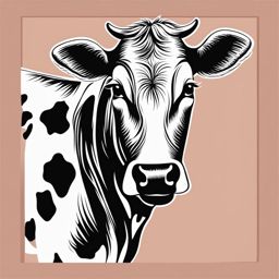 cow clipart - a cute and spotted cow drawing. 