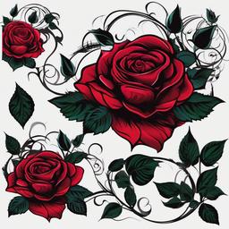 goth rose tattoo  simple vector color tattoo