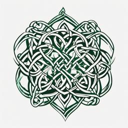 irish celtic knot tattoo  simple color tattoo,minimal,white background