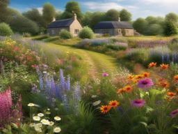 Countryside Wildflower Haven - Embrace the charm of a wildflower haven in the countryside. multicoloured, photo realistic, hyper detail, high resolution