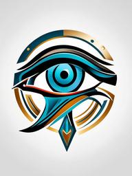 eye of horus color tattoo  simple color tattoo,minimal,white background