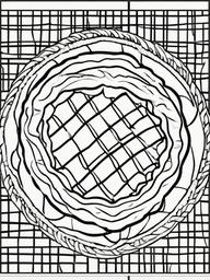 Food Coloring Pages - Apple pie with a lattice crust  simple coloring pages