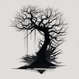 Abstract black flag roots ink. Deep-seated defiance.  minimal color tattoo design