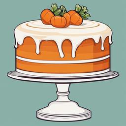 Carrot clipart - carrot cake with frosting  vector clipart