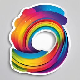 Rainbow Sticker - Colorful and vibrant, ,vector color sticker art,minimal