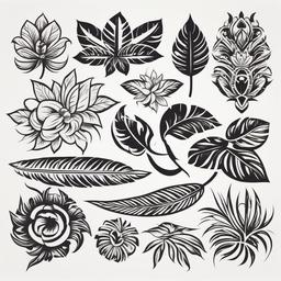 Beautiful Hawaiian Tattoos - Explore stunning and beautiful Hawaiian tattoo designs celebrated for their aesthetic appeal and cultural significance.  simple vector color tattoo,minmal,white background