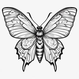 Moth and Butterfly Tattoo - Combination of a moth and butterfly in a tattoo.  simple vector tattoo,minimalist,white background