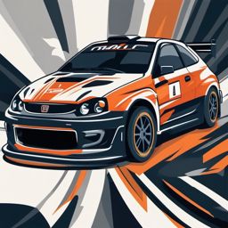 Rally Car Racing Clipart - A rally car built for high-speed racing.  color vector clipart, minimal style