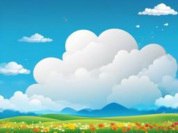 Blue Sky With Clouds Background Cartoon  ,desktop background wallpaper