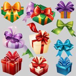 Gift bow clipart - Gift bow for decorating presents,  color clipart, vector art