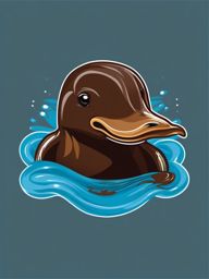 Playful Platypus - Create a design with a platypus doing synchronized swimming in a chocolate river. ,t shirt vector design