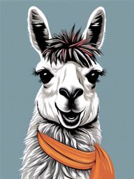 Laughing Llama - Picture a llama with a goofy hairstyle enjoying a llama fashion show. ,t shirt vector design