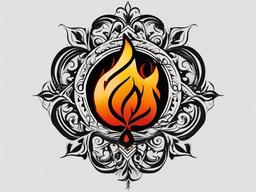 fire symbol tattoo  simple color tattoo,white background