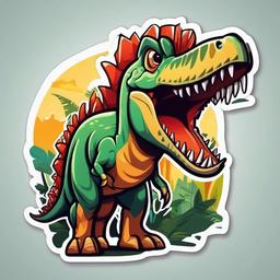 spinosaurus, cartoon, sticker, kids, logo 