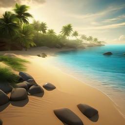 Beach background - beach scene desktop wallpaper  