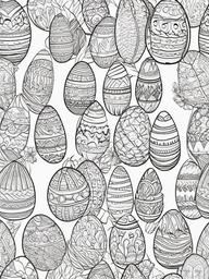 Easter Eggs Coloring Pages - Easter Eggs with pencils  simple coloring pages