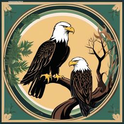 Eagle clipart - eagle and its mate together  