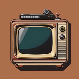 Retro TV and game console sticker- Vintage entertainment, , sticker vector art, minimalist design