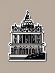 Vatican City sticker- Smallest independent state in the world, home to St. Peter's Basilica, , sticker vector art, minimalist design