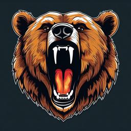 roaring bear tattoo  simple vector color tattoo